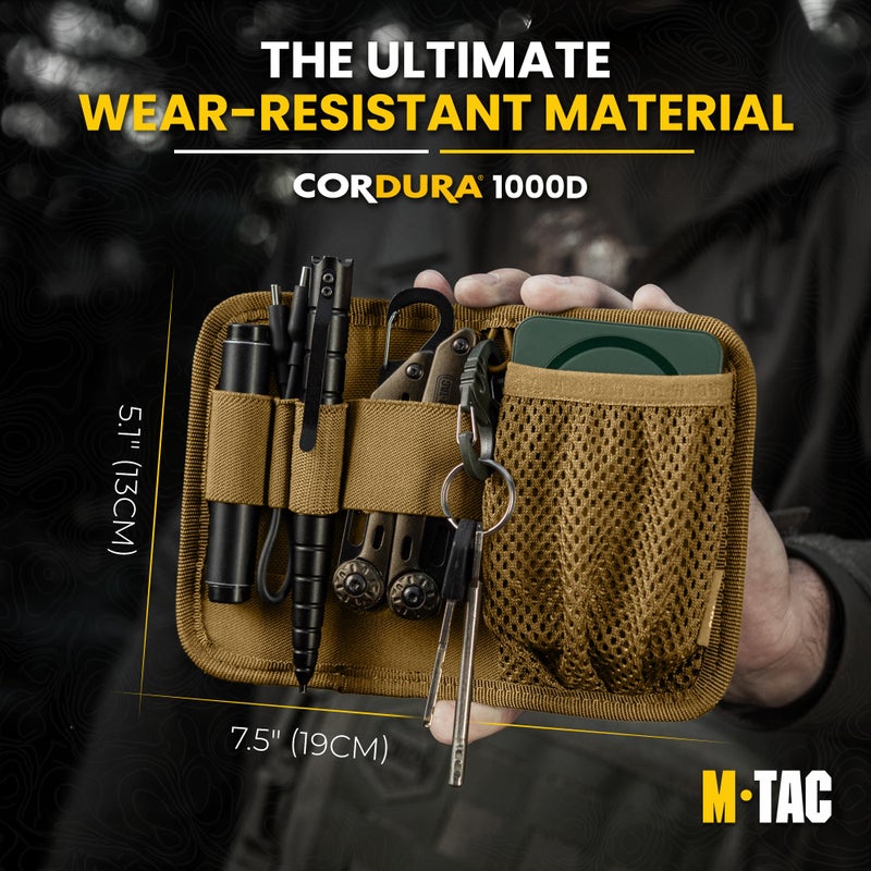 M-Tac Tactical Bag Insert Modular Organizer Utility Admin Pouch Hook Fasteners - Key Holder (Coyote Brown) - Image 2